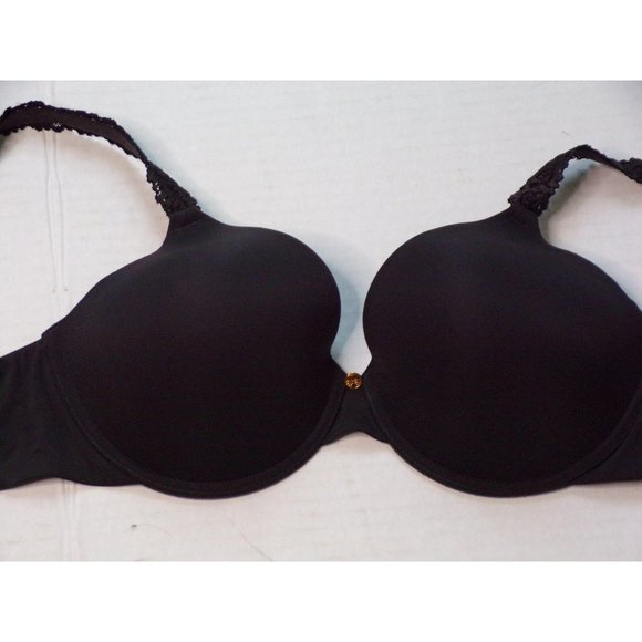NATORI Rose Dream Custom Coverage UW T-Shirt Bra Coal Black 32C #731080 NEW - Picture 8 of 12